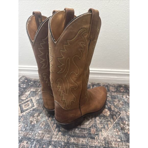 Vintage Dan Post Men’s Brown Leather Western Cowboy Pull On Boots US 8 EW - Picture 5 of 9
